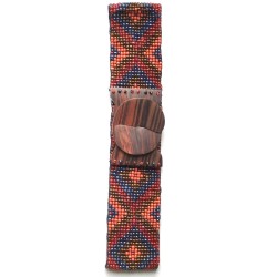 Ceinture femme perle rouge corail