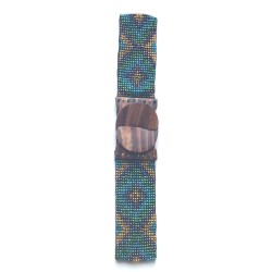 Ceinture femme perle verte losange