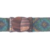 Ceinture femme perle verte losange